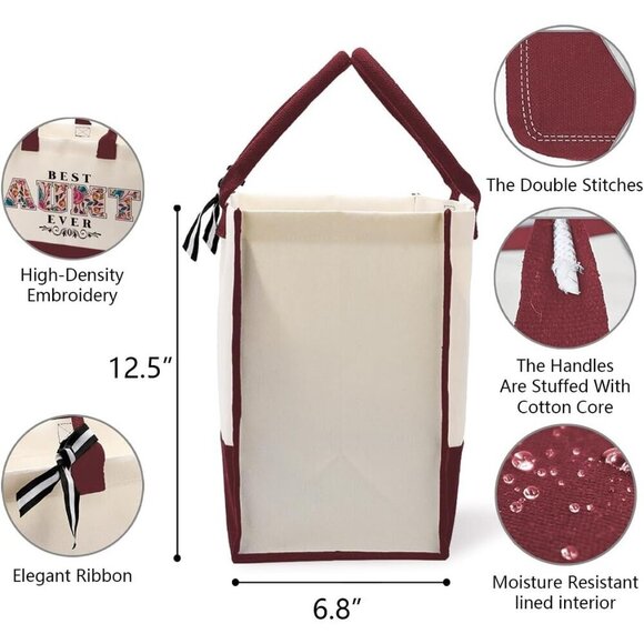 🆕Women Red Coach Canvas Tote Utility Shoulder Beach Bag Cotton Handbag Gift - Picture 4 of 7